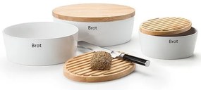 Cutie de pâine 13,5x30 cm albă/bej Continenta C3930