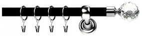 Galerie duo - KULA CRISTAL /19 - negru lucios + INOX (Alege marime: 120 cm)