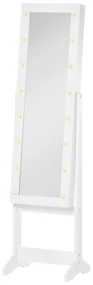 Dulap cu oglinda HOMCOM, pentru bijuterii, spatiu mare de stocare, MDF 36x30x136cm | Aosom RO