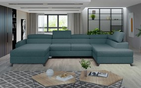 Canapea modulara, extensibila, cu spatiu pentru depozitare, 370x98x190 cm, Josette R01, Eltap (Culoare: Verde inchis / Matt Velvet 75)