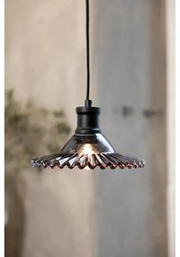 Lustră neagră cu abajur din sticlă ø 21,5 cm Novia – Markslöjd