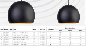 Lustra / Pendul design modern 40cm Domas negru 3039BK SRT