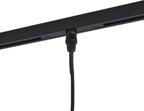 Modern railsysteem zwart met 3 hanglampen van smoke glas 1-fase - Iconic Dome