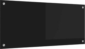vidaXL Panou de bucătărie Negru 90 x 40 cm sticlă securizată