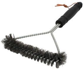 Perie pentru curățare grătar - formă triunghiulară, peri metalici și mâner ergonomic