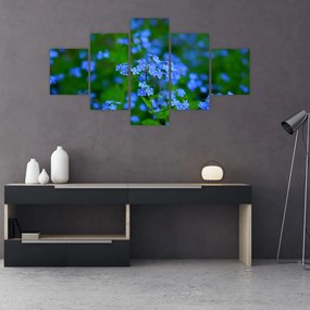 Tablou cu flori albastre (125x70 cm), în 40 de alte dimensiuni noi