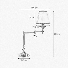 Veioza, Lampa de masa design italian clasic Brass