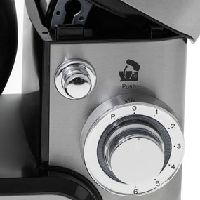 Mixer planetar Techwood TRO-1050, 1000W, 5 litri, 6 viteze, Pulse, 3 accesorii, Inox