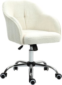 HOMCOM Scaun de birou, fauteuil de birou ergonomic, înălțime reglabilă, șezut și spătar umplute, crem | Aosom Romania