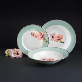 Serviciu de masa, 18 piese, 6 persoane, Flores