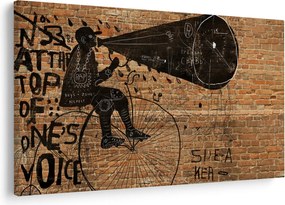 Tablou - Barbat cu biciclete stil Bansky (90x60 cm)