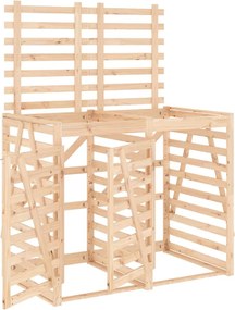 vidaXL Magazie dublă depozitare coș de gunoi dublu, lemn masiv de pin
