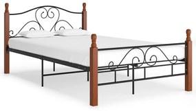 324934 vidaXL Cadru de pat, negru, 120x200 cm, metal