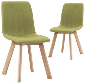 248222 vidaXL Scaune de bucătărie, 2 buc., verde, material textil