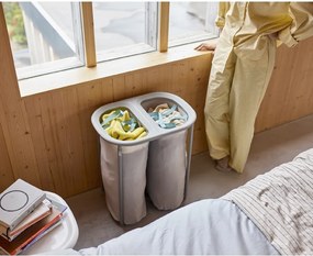 Coș de rufe gri deschis 2x40 l din material textil Duo – Joseph Joseph