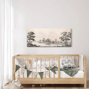 Tablou - Vintage peisaj desen peisaj (120x50 cm)