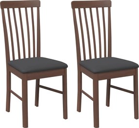 vidaXL Scaune sufragerie cu perne 2 buc. cauciuc din lemn masiv maro