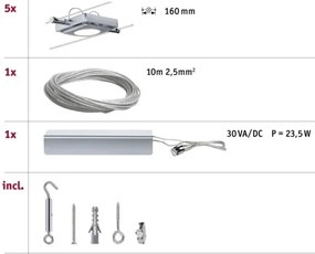 Paulmann 94108 - Set 5x LED 4,3W spot MAC 230V crom mat satinat