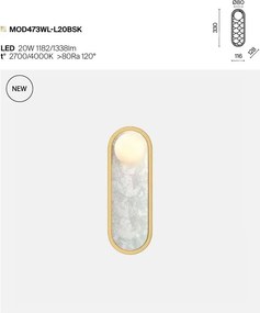 Aplica LED mozaic din sidef natural Capiz Perlamour