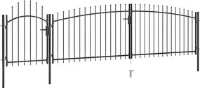 vidaXL Poartă de gard de grădină Woerden cu vârf tip suliță 5x1,25 m, negru