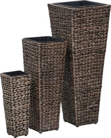 vidaXL Straturi înălțate, 3 buc., maro închis, zambilă de apă