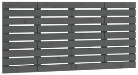 824730 vidaXL Tăblie de pat pentru perete, gri, 126x3x63 cm, lemn masiv pin