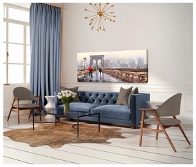 Tablou Styler Canvas Watercolor New York Bridge, 45 x 140 cm