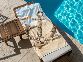 Prosop de plaja cu uscare rapida ANTIC ANCHOR colorat 70 x 140 cm, 100% microfibra