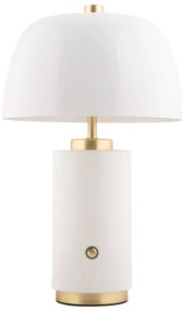 Veioză albă LED cu intensitate reglabilă cu abajur din metal (înălțime 30 cm) Freya – Leitmotiv