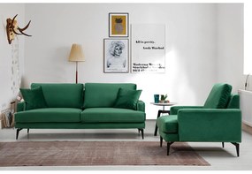 Canapea trei locuri Papirolla (Verde + negru). 1106699