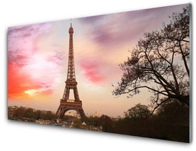 Tablouri acrilice Turnul Eiffel din Paris Arhitectura Brun Galben Verde