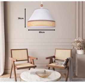 Duolla - Lustră pe cablu AVIGNON 1xE27/15W/230V d. 60 cm albă/ratan
