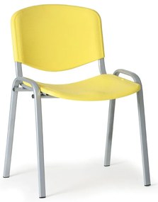 Scaun din plastic ISO - picioare gri, galben