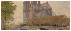 Tablou - Robert William Vonnoh, Notre Dame de Paris, reproducere (120x50 cm)