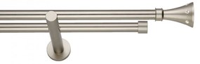 Galerie dubla CARTER PICIOR UNIVERSAL- dubla fara inele 19/19 - CROM MAT (Alege marime: 140 cm)