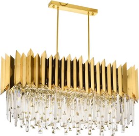 Lustră pe tijă CRYSTALLINE 8xE27/40W/230V, finisaj auriu