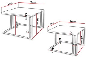 Set 2 măsuțe cafea Froyd (Negru + Alb arctic) . 1105865