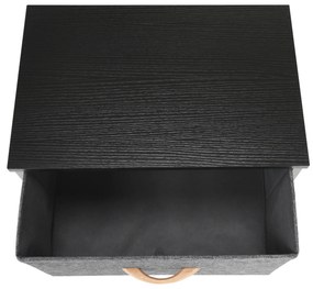 Comodă/noptieră cu sertare din pânză, negru/gri închis, PALMERA TYP 1
