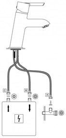 Baterie pentru chiuvetă, presiunea joasă, trei căi - pentru racordarea la sistemul de încălzire, , BEZ_020H