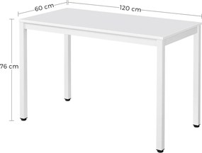Masa de sufragerie alba cu blat alb TESSA 120x60 cm