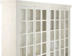 Vitrina din lemn de tec si mango, finisaj alb antichizat, " Saloon "