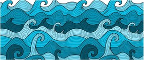 Tablou - Marea, abstracție (120x50 cm)