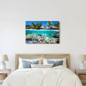 Tablou cu plaja pe insulă tropicală (90x60 cm)