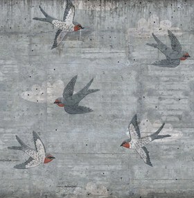 Fototapet, Concrete Art, Swallow, Rebel Walls