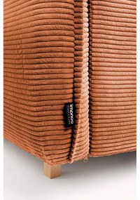 Colțar portocaliu extensibil cu tapițerie din catifea reiată (cu colț pe partea dreaptă/în formă de "U") Tori – Bonami Selection