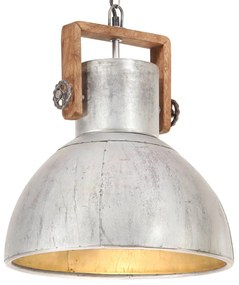 vidaXL Lampă suspendată industrială 25 w, argintiu, 40 cm, e27, rotund