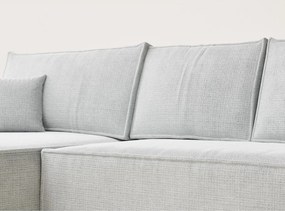 Colțar gri deschis extensibil/cu spațiu de depozitare cu tapițerie din chenille (cu colț pe partea stângă/cu șezlong) Maze – Maison de Rêve