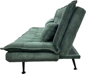 Canapea extensibila, Catifea Raiata Verde JAZZ 195cm