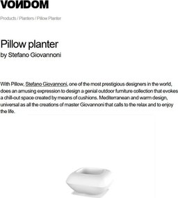 Ghiveci plante, Jardiniera de flori design decorativ modern pentru amenajari interioare si exterioare, PILLOW PLANTER 55004R Vondom