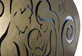 Panou decorativ auriu din metal, 120x2x60 cm, Nativity-A Mauro Ferretti